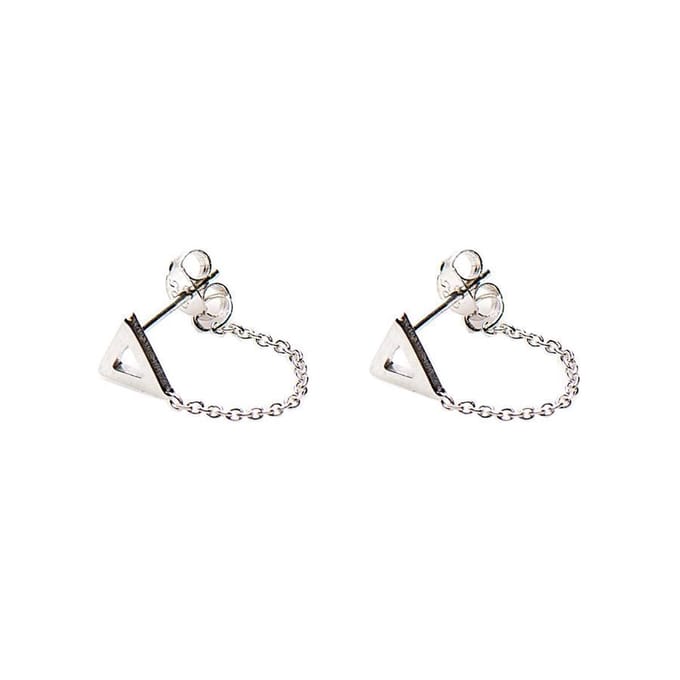Karma Chain Open Triangle Silver Oorbellen M1829