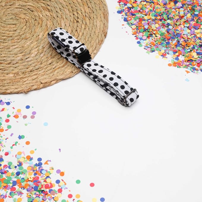 Honden riemen White Dots maat S