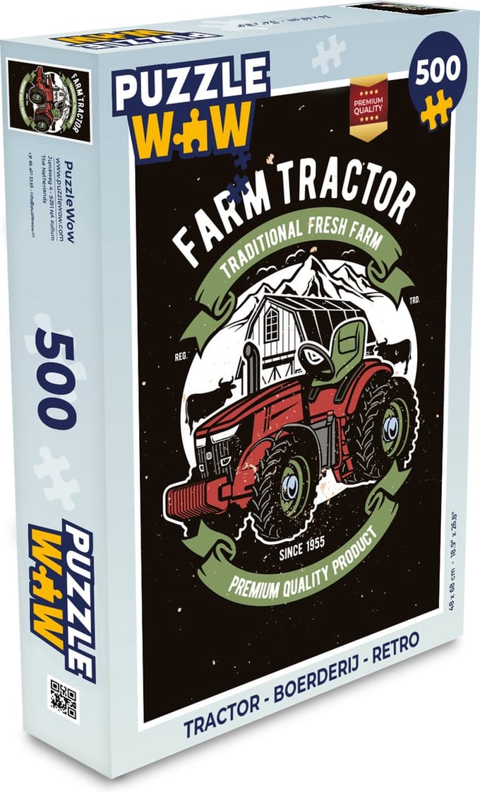 Puzzel Tractor - Boerderij - Retro - Legpuzzel - Puzzel 500 stukjes