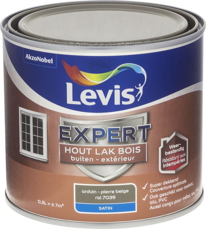 Levis - Expert Hout Lak Buiten Satin - Arduin - 0,5 L