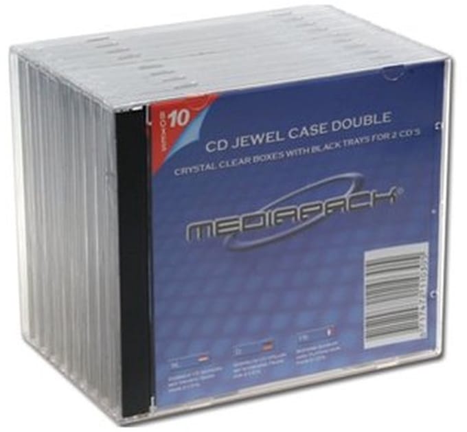 Dailygoods - CD/DVD Cover Standaard Case - Transparant/Zwart - Set van 10