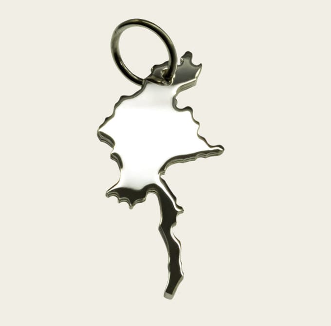 Zilveren Landkaart Myanmar ketting hanger