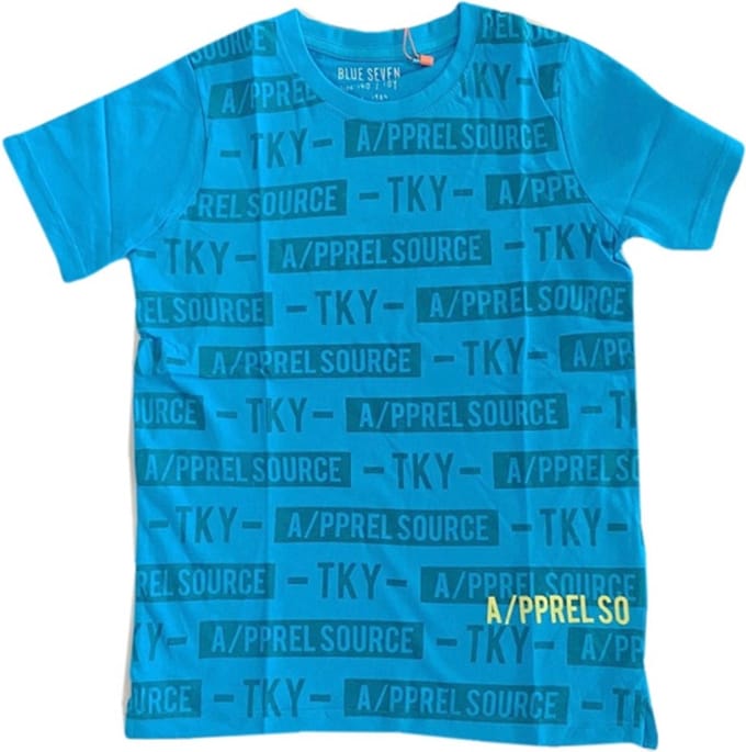 Blue Seven T-shirt Blauw  Tekst Maat 140