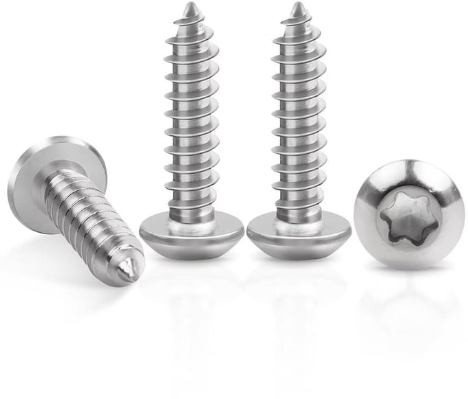50x Platte Kop Schroeven M5x20mm RVS Torx Zelftappend Houtschroeven A2