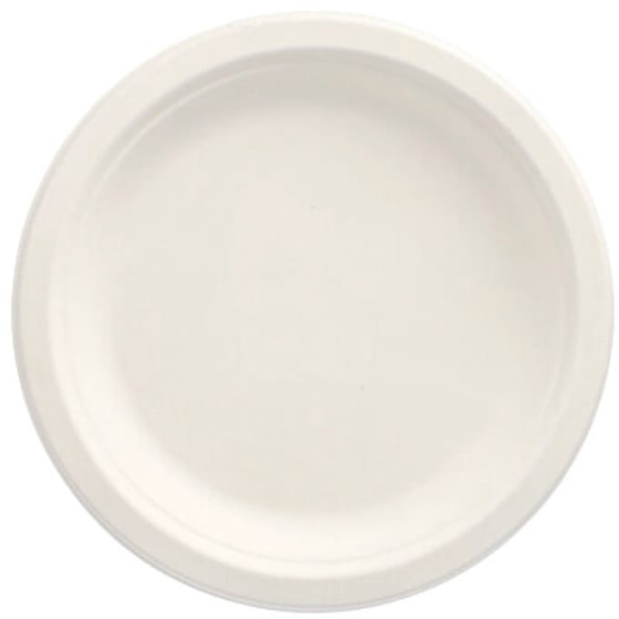50 Borden van suikerriet pure 1-vaks Ø 18 cm · 2 cm wit