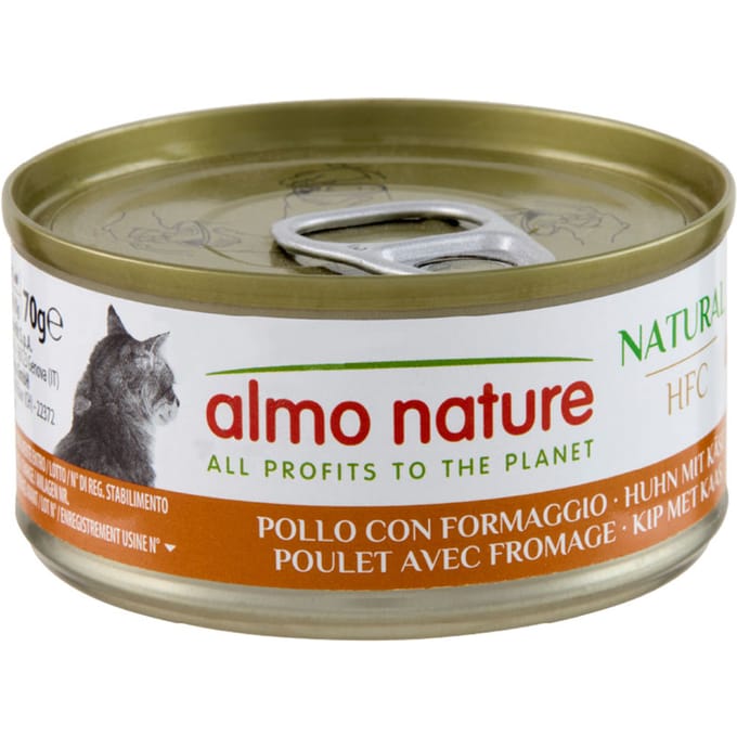 6x70g HFC Natural Kip met Kaas Almo Nature Kattenvoer