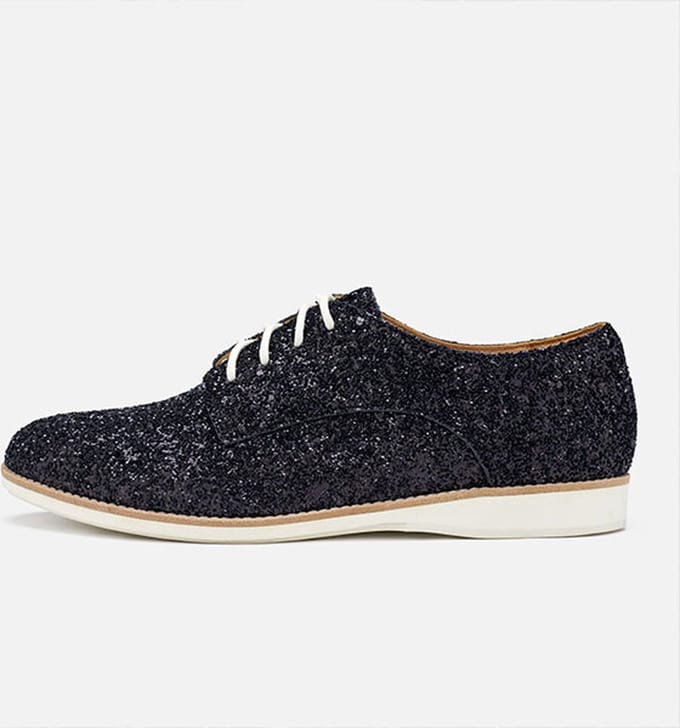 Rollie | Dames | Veterschoen | Derby Black Sparkle | Maat 37