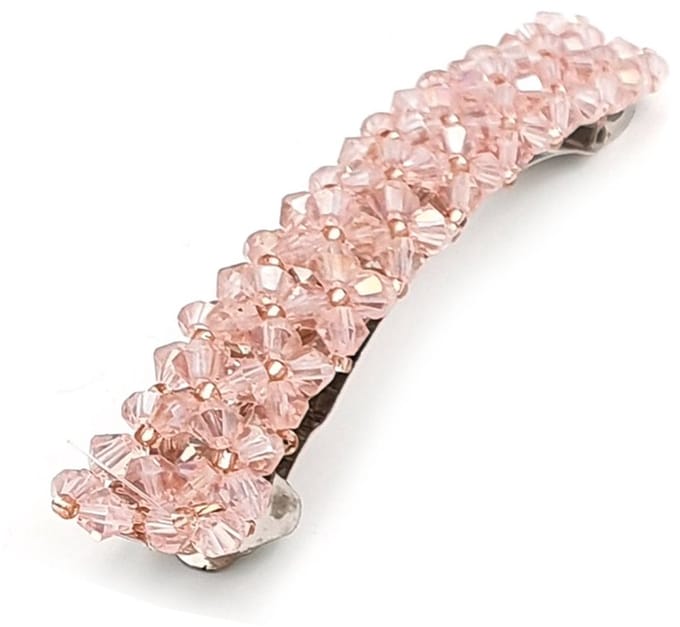 haarspeld met glinsterende glaskraaltjes - roze