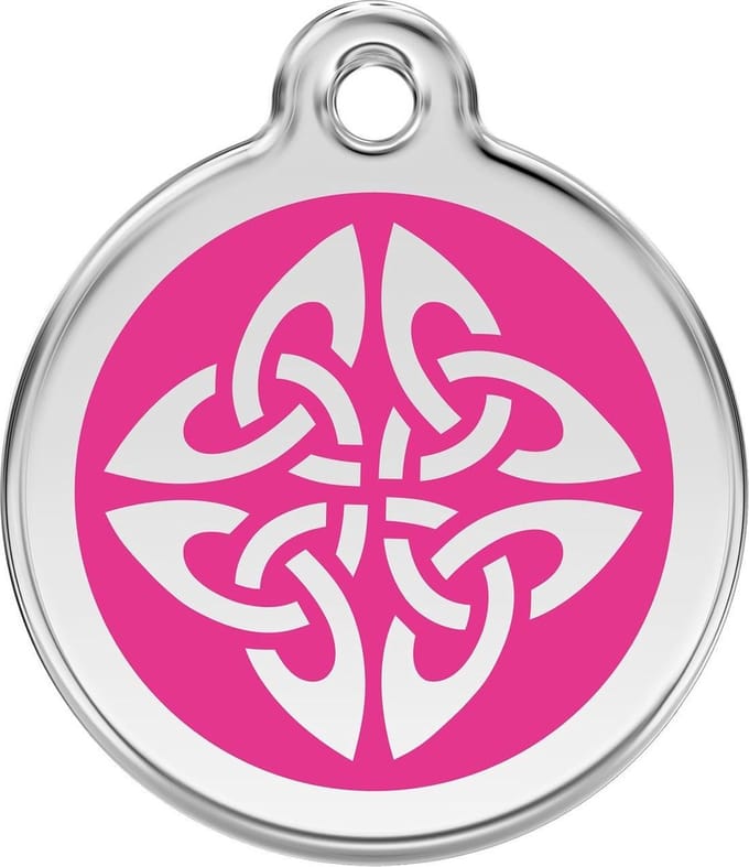 Red Dingo Hondenpenning 38 mm tribal hard roze