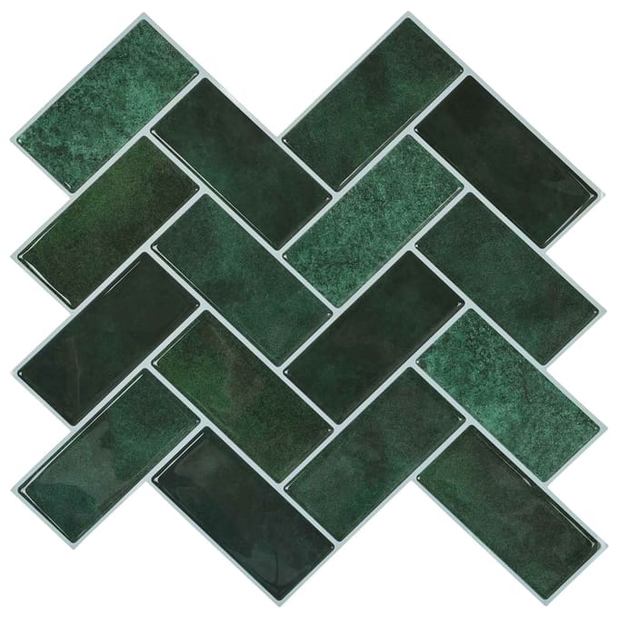 vidaXL - Visgraat - Tegel - 50 - st - Donkergroen - 30 - x - 30 - cm - Polyurethaan - en - PET