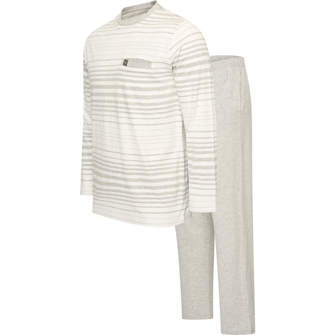 Cappuccino Italia - Heren Pyjama Siena Pyjama - Grijs - Maat M