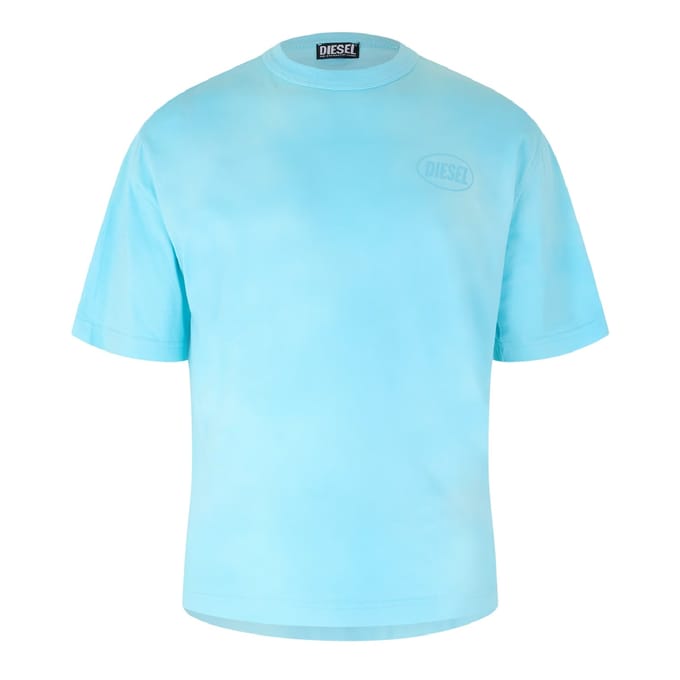 Diesel Heren Logo gewassen T-shirt (Blauw)