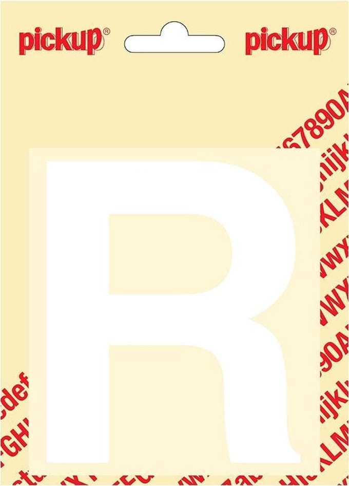 Pickup plakletter Helvetica 100 mm - wit R