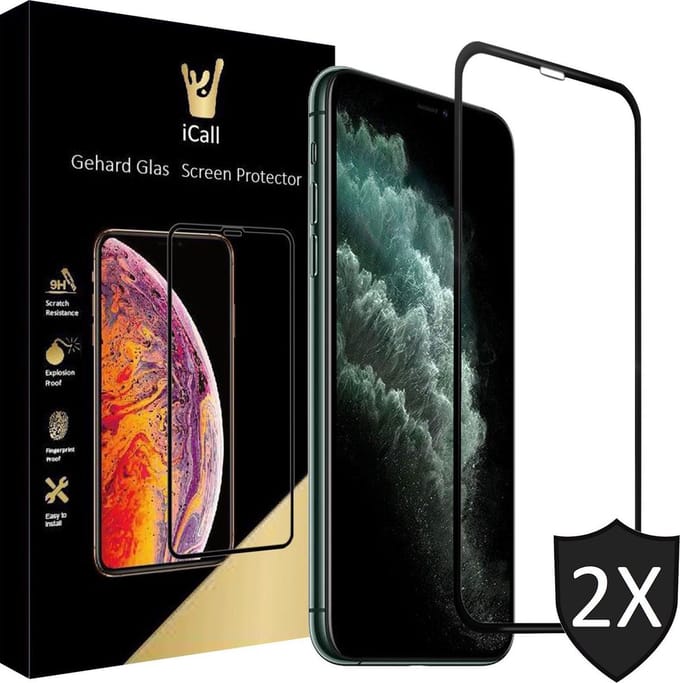 Screenprotector geschikt voor iPhone 11 Pro / XS / X - 2x FullGuard Glas Screen Protector