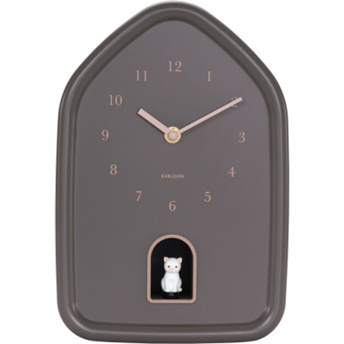 Karlsson - Wandklok Modern Kitty - Earth brown- Ø29,1cm
