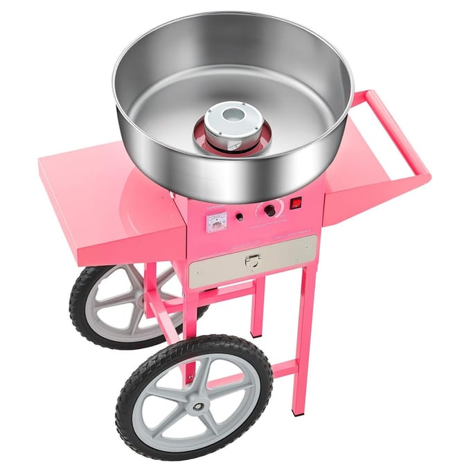 Machine à barbe à papa commerciale avec chariot Fabricant de barbe à papa 1000W Fête