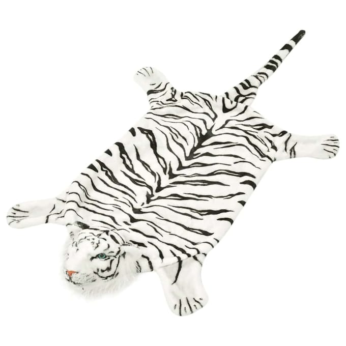 vidaXL - Tijgervloerkleed - pluche - 144 - cm - wit