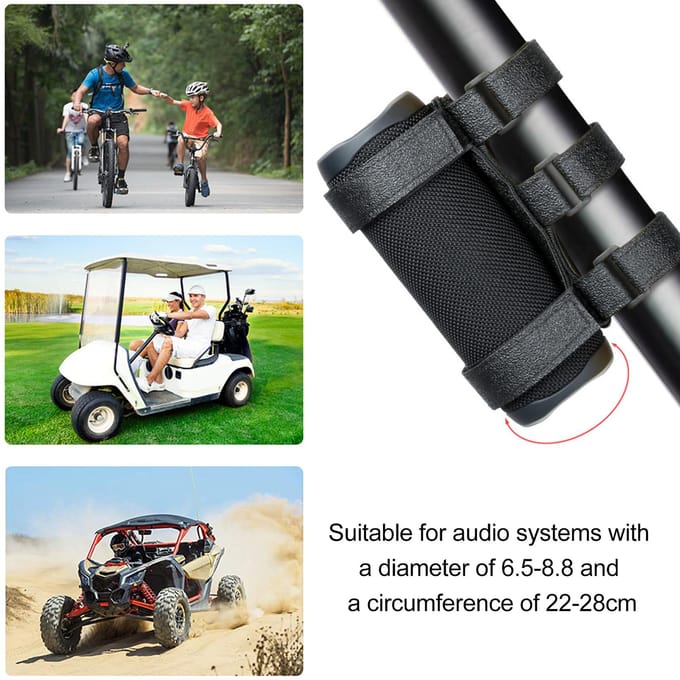 Verstelbare luidsprekerriemhouder Draagbare luidsprekerhouder voor golffiets motorfiets ATV Geschikt voor zwart