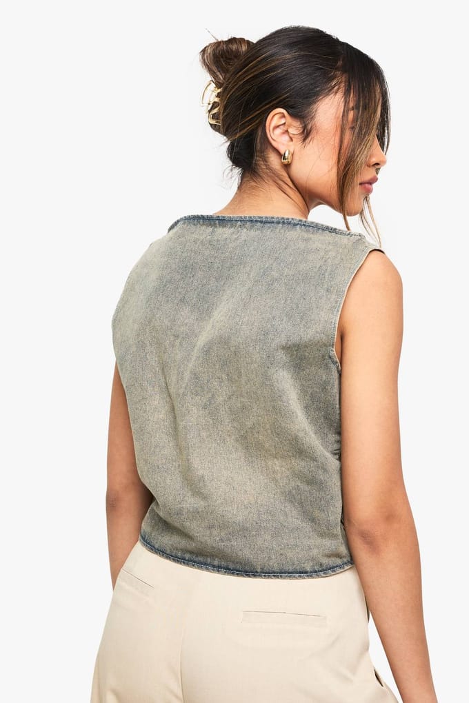 boohoo Dames Grijze Wash mouwloze top | Grijs | Maat: 34