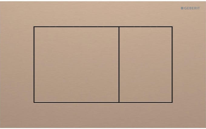 Geberit Sigma40 bedieningsplaat - 2-toets spoeling - extra dun - vierkante knoppen - RVS - geborsteld rood goud (koper)