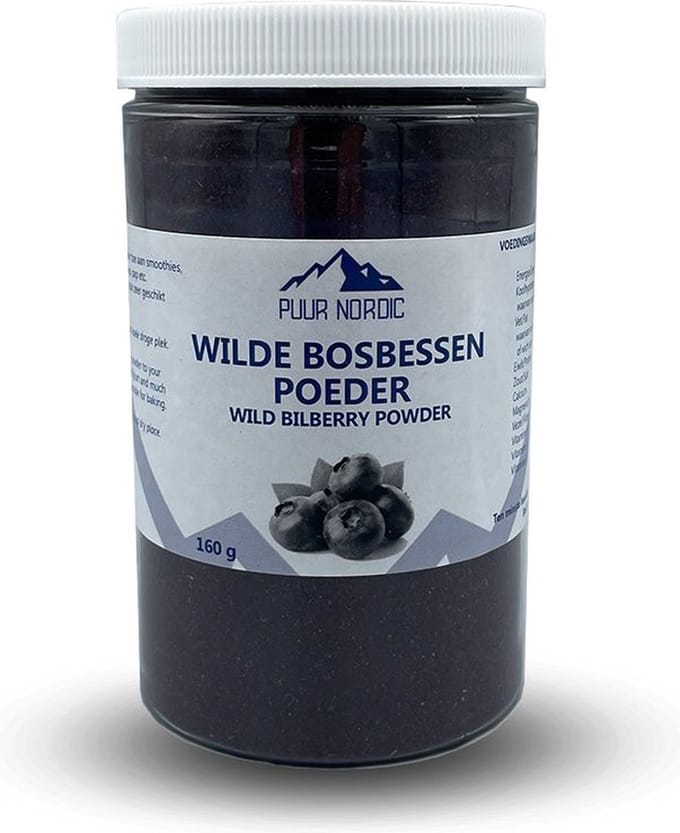 Wilde Bosbessen Poeder 160g - Puur Nordic - Wilde Blauwe Bessen Poeder