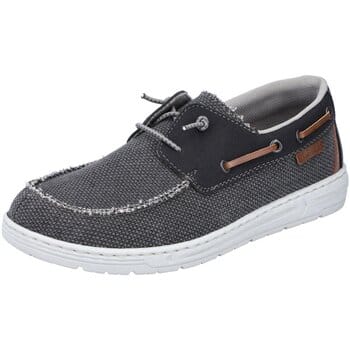 Rieker herenschoenen canvas slip-on zwart