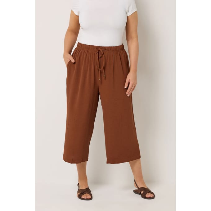 Yours Donkeroranje Cropped Twill Culottes Size 48