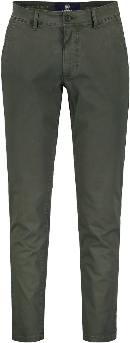 LERROS Basic chino van gestructureerde stof, slim fit , Maat: W32_L32 , Kleur: CHILLED OLIVE , 80% katoen, 17% lyocell, 3% elastaan
