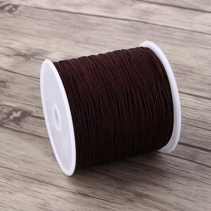 100M x 0.8mm Nylon Chinees Knoopkoord Rattail Macrame Shamballa Draad String Koffie black
