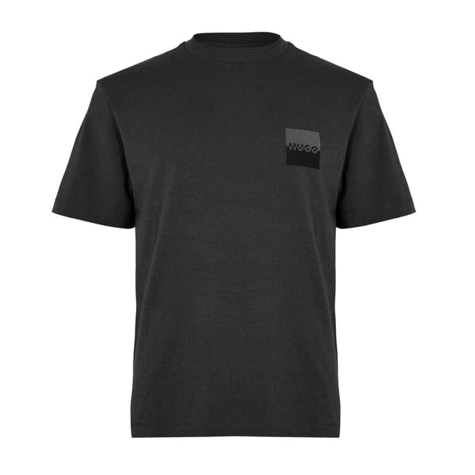 Hugo Heren geribd T-shirt (Zwart)