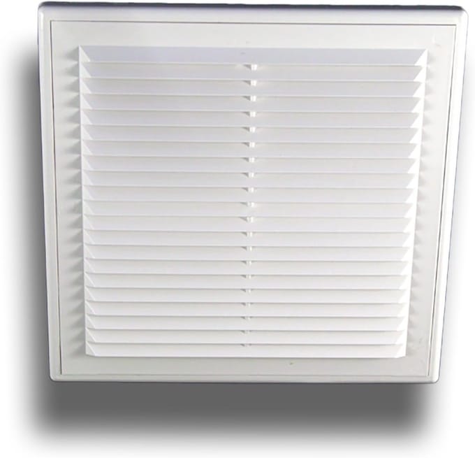 Ventilatierooster Afsluitbaar met Insectenwerend Gaas 204x204 mm. zonder Flens