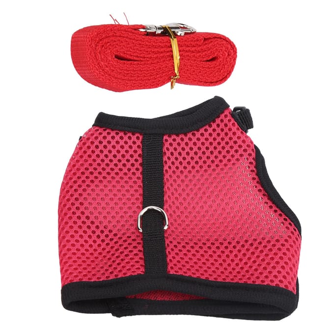 Harnais avec Harnais de Marche Réglable et Doux pour Lapins et Petits AnimauxM Rouge Rose