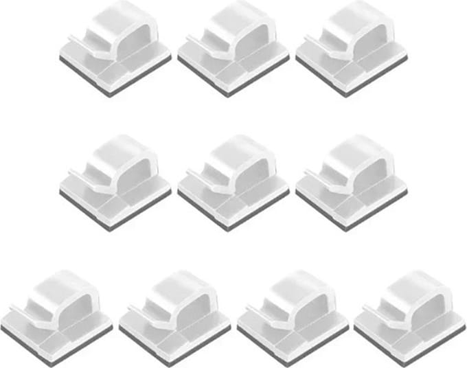 Actie4you® - Kabel clips - Kabel houder - Zelfklevend - Kabelbinder - Wit - 10 STUKS