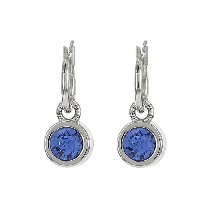 Biba Hang Oorbellen met Swarovski Steentje Sapphire
