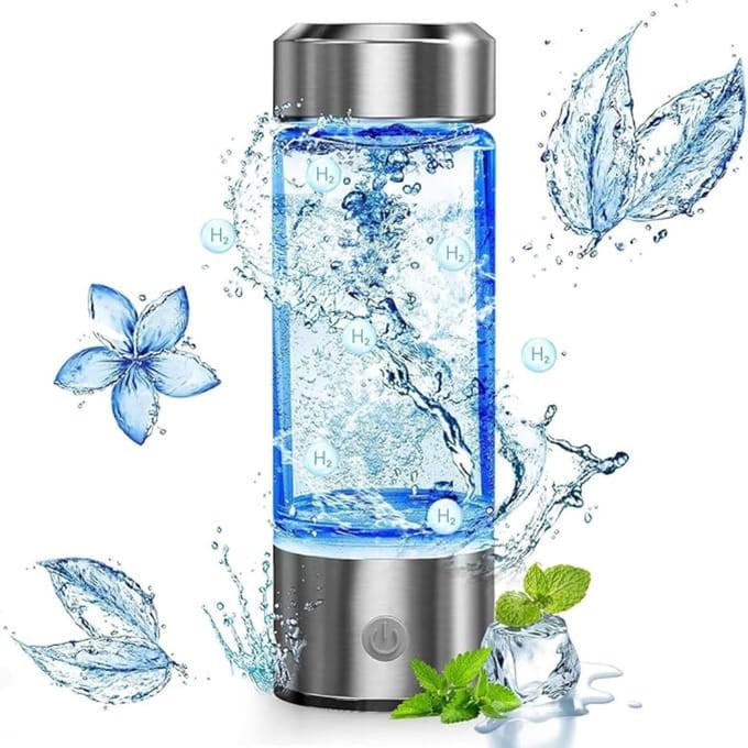 Luxe Waterstof Generator – Hydrogen Water Fles Generator – H2 – Gezondheid – 2024 Design – Transparant