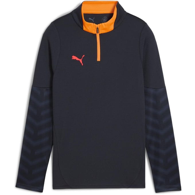 Puma Kinder-top met kwartritssluiting van drillstof (Marine / Rood)