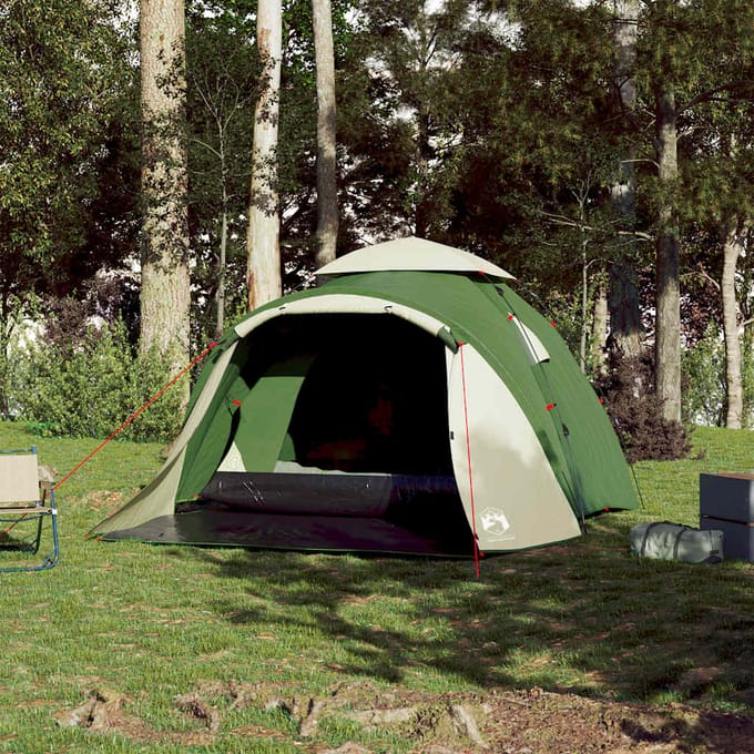 Tente de camping dôme pour 3 personnes Verte Libération Rapide