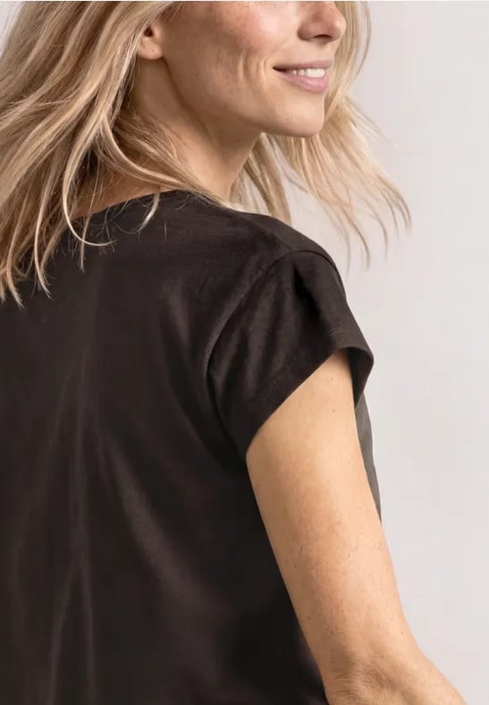Shirt met ronde hals en folie-details