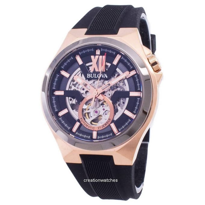 Bulova Automatic 98A177 Horloge - Siliconen - Zwart - Ø 46 mm