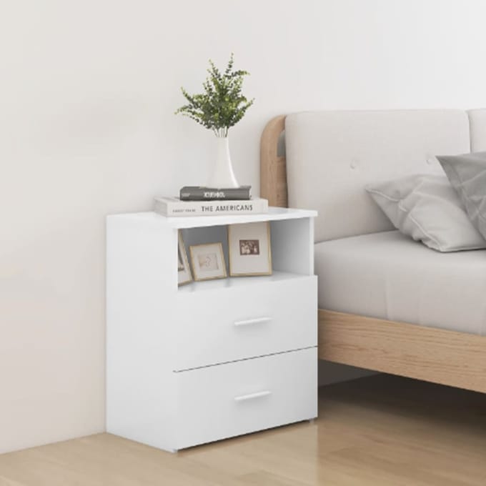 vidaXL - Nachtkastje - 50x32x60 - cm - wit