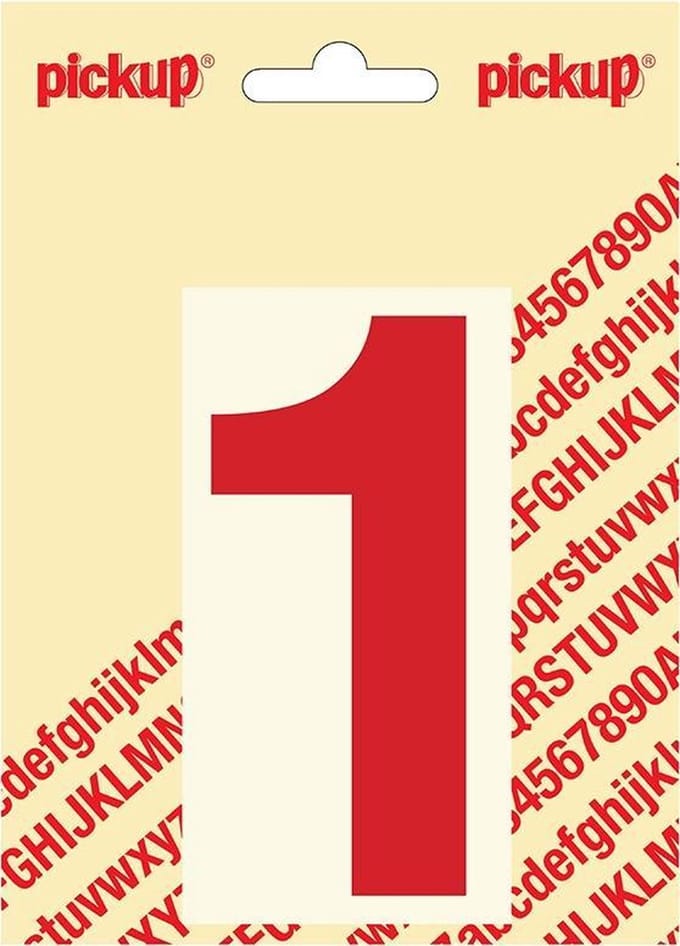 Pickup plakcijfer Helvetica 100 mm - rood 1