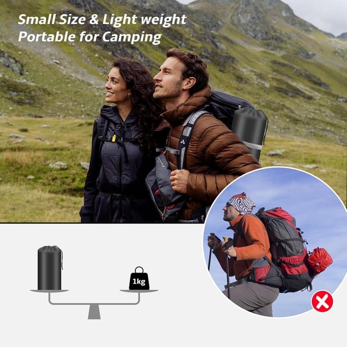 Isomat Camping 12 cm - extra dikke zelfopblazende isomat met geïntegreerde voetpomp