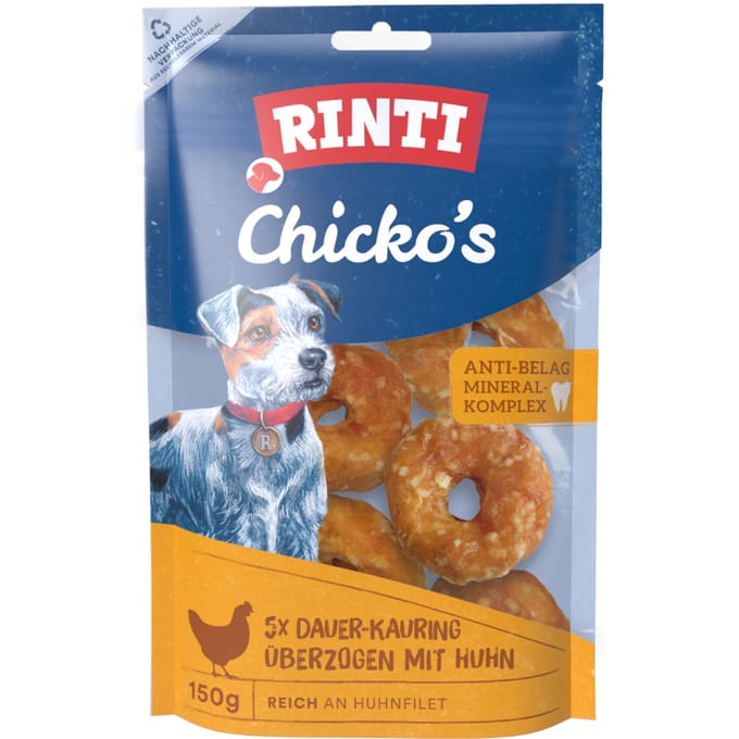 Rinti - Chicko permanente kluiven klein met kip 5x30g (verpakking van 9) - Kip