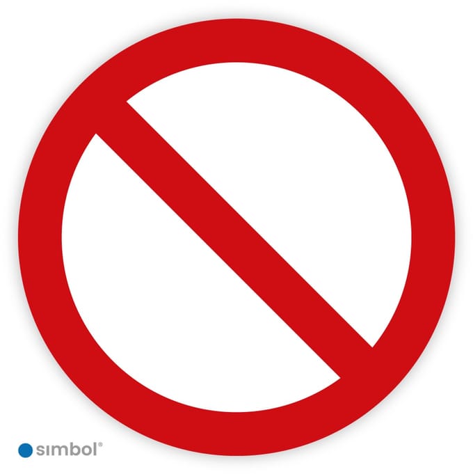 Simbol® - Stickers Algemeen Verbodsteken (P001) - Formaat ø 5 cm.