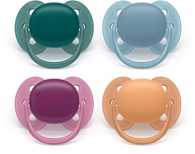 Philips Avent Pacifier ultra soft 4 pack 18+ mdr. blå/grøn/gul/rød