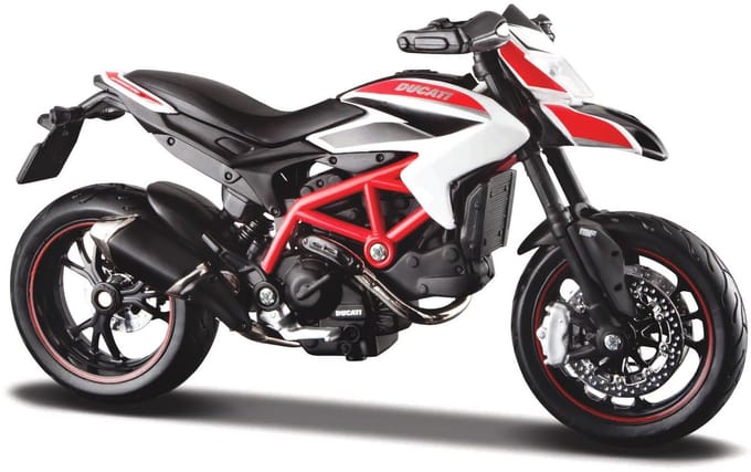 Maisto Ducati Hypermotard - Modelauto - Schaal 1:18 - Wit/Zwart/Rood