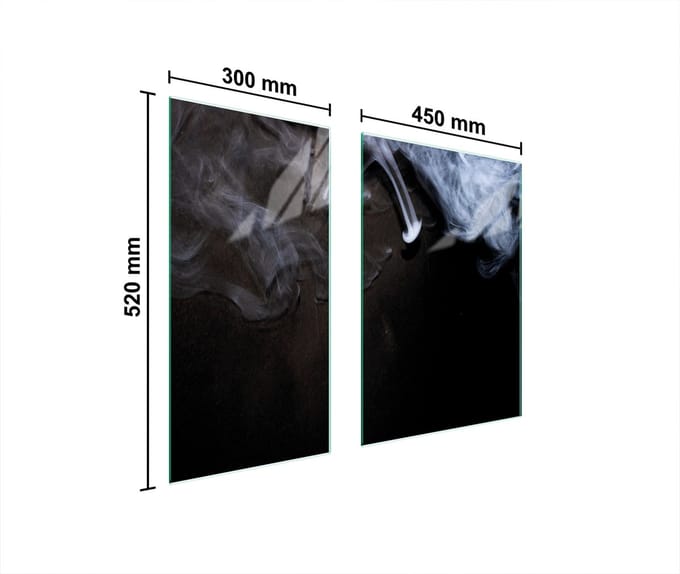 TMK ArtDeko - Glas Beschermplaat - 75x52 cm - Dym - Hittebestendig