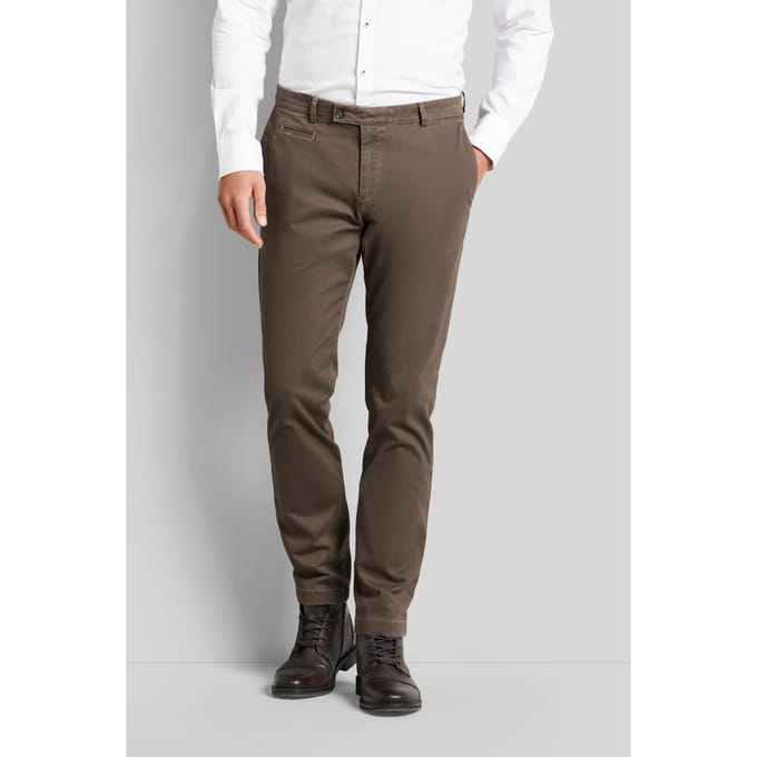 Bugatti Herren Chino-broek met een licht gebruikte look