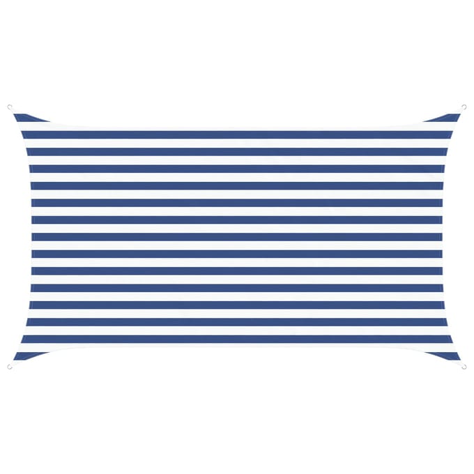 vidaXL - Zonneschaduw - Blauw - en - Wit - 2 - x - 3,5 - m - 100% - Polyester - Oxford