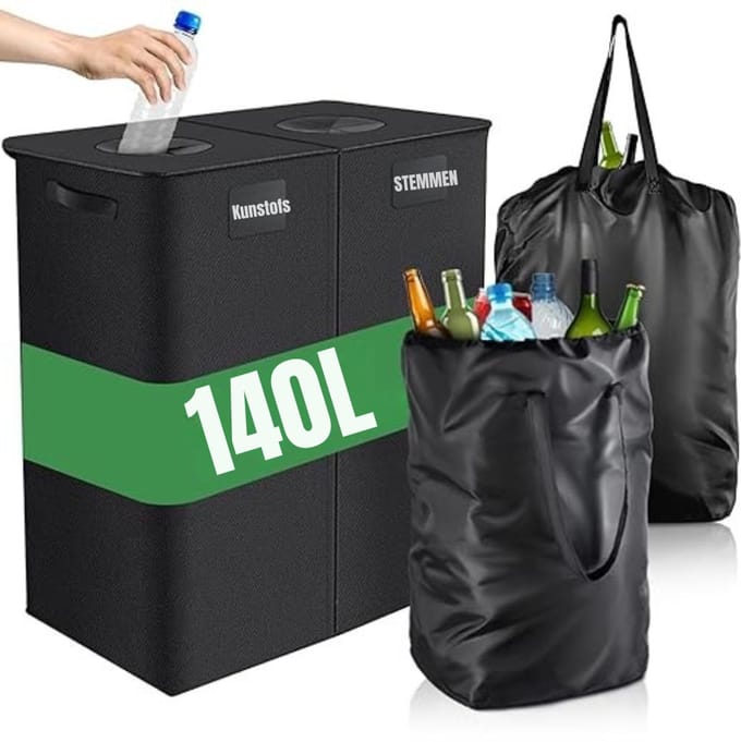 MMP® Statiegeld Container - Container - Vuilnisbak - 140 liter - 68x35x63cm - Zwart